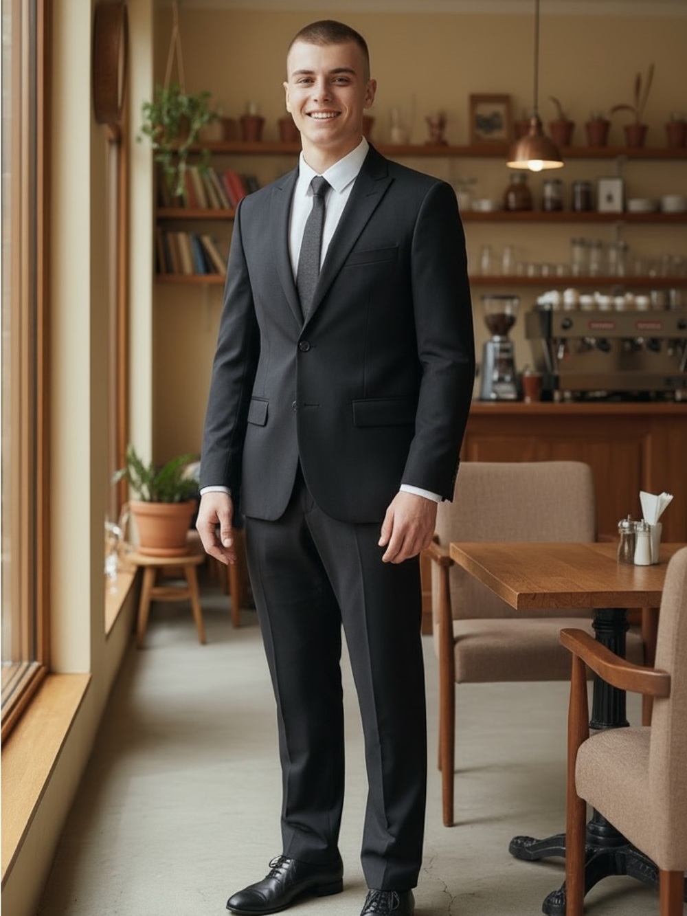 Calvin Klein Boys Black Suit Size 14 NWOT 2-Piece Formal Set Slim Fit